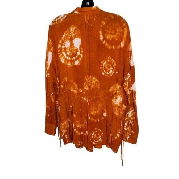 Free People Marla Printed Shortall Orange Romper Women’s Size Small New - Picture 5 of 15